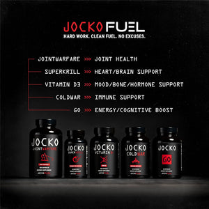 Jocko Fuel Joint Support Supplement - Glucosamine MSM for Joint Pain, Mobility, & Flexibility W/Turmeric & Boswellia (180 Capsules)