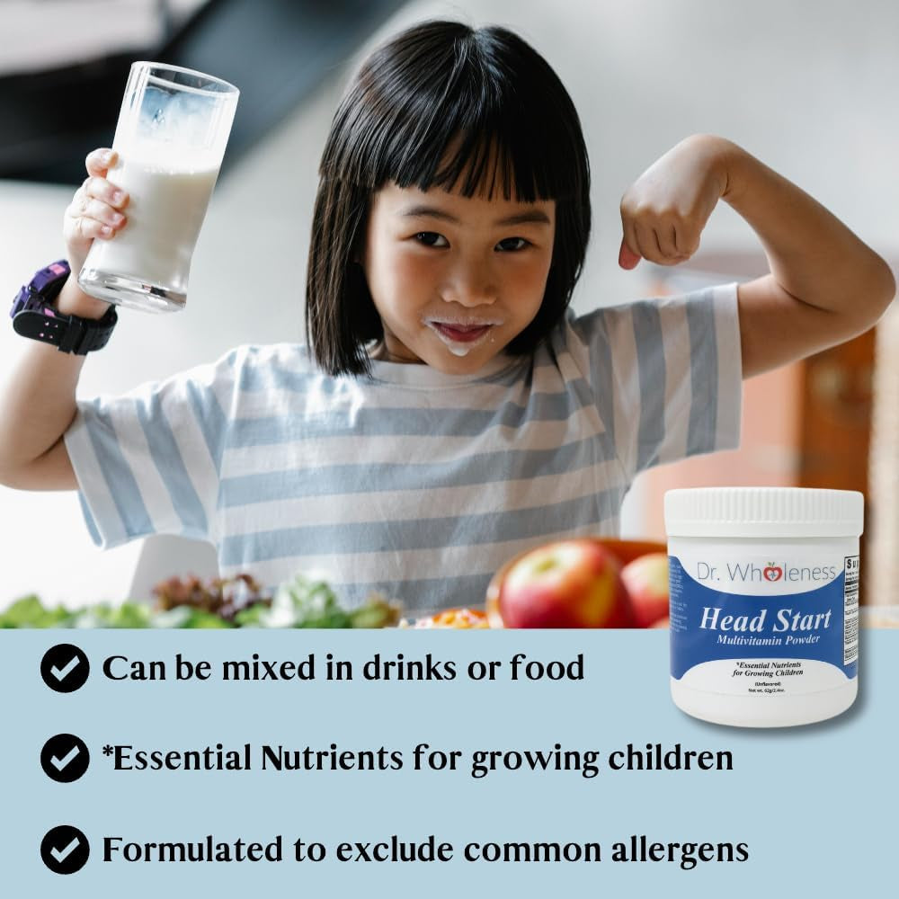 Head Start Multivitamin Powder | Essential Nutrients for Growing Children 60 Servings - 2.4 Oz