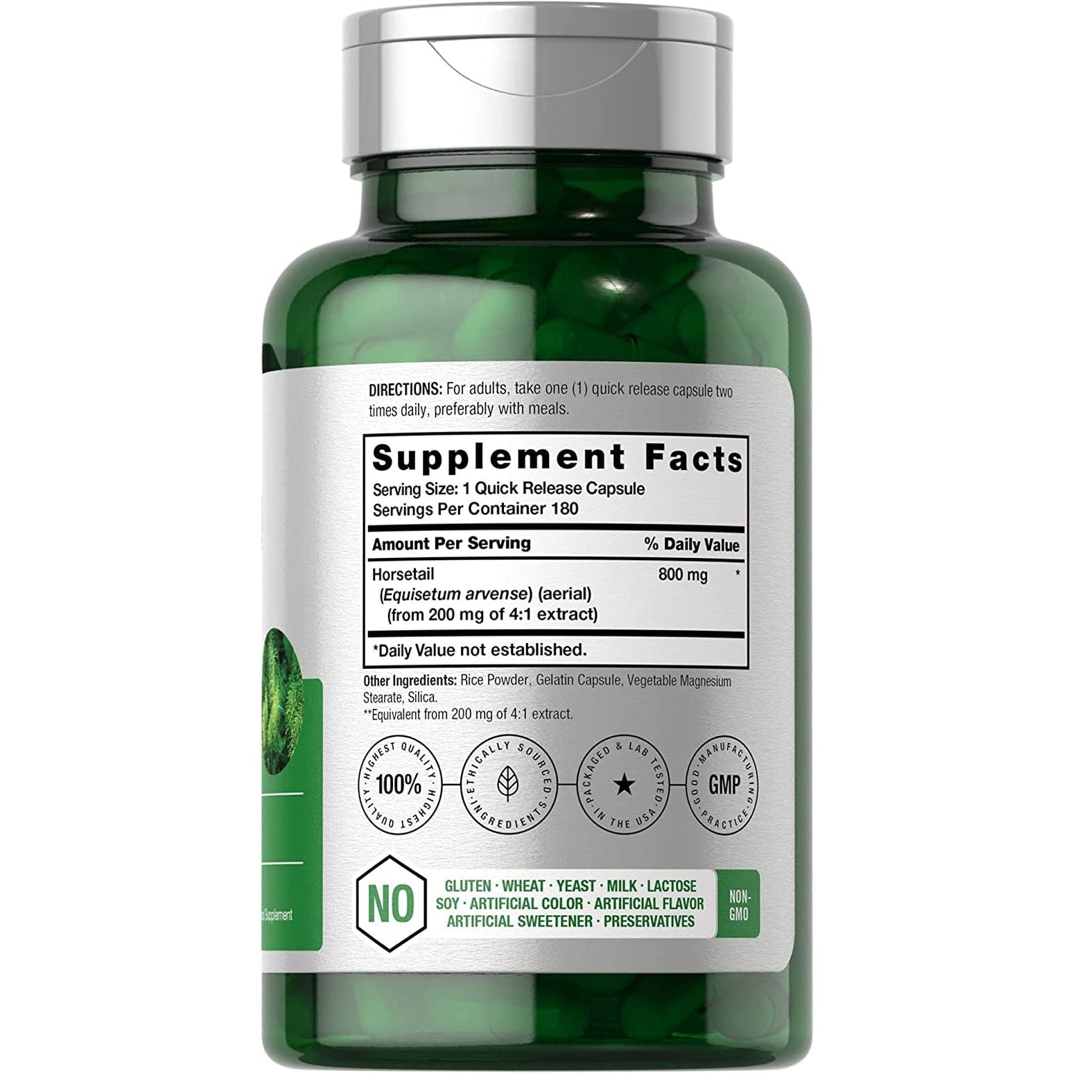 Horbäach Horsetail Herb Capsules 800Mg | 180 Count