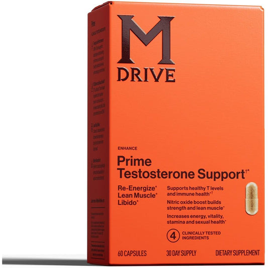 Mdrive Prime - Testosterone Support for Men, Max Energy, Stress Relief and Lean Muscle 60 Capsules
