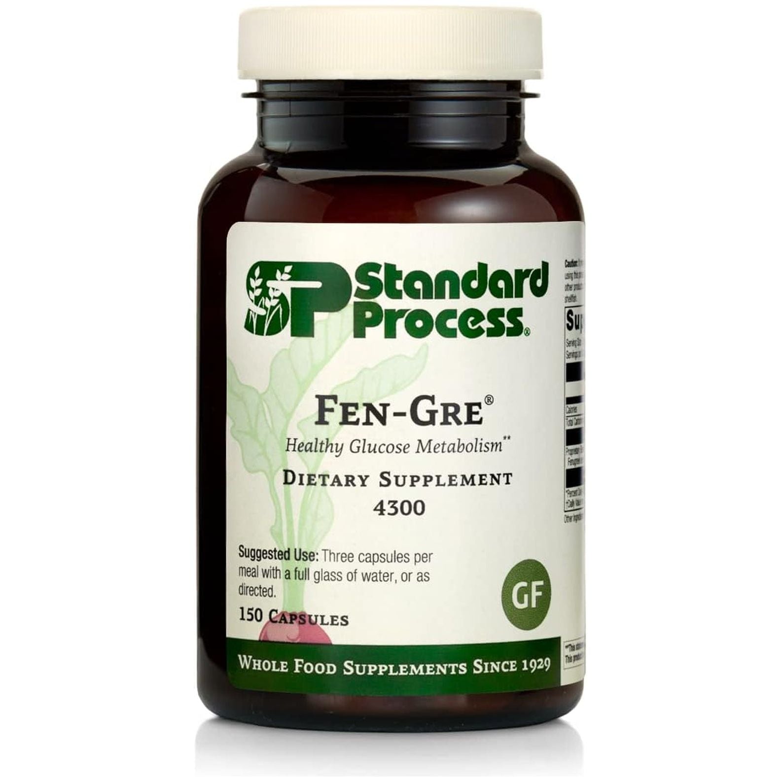 Standard Process Inc. Fen-Gre - with Rice Bran, Okra Fruit, and Fenugreek - 150 Capsules