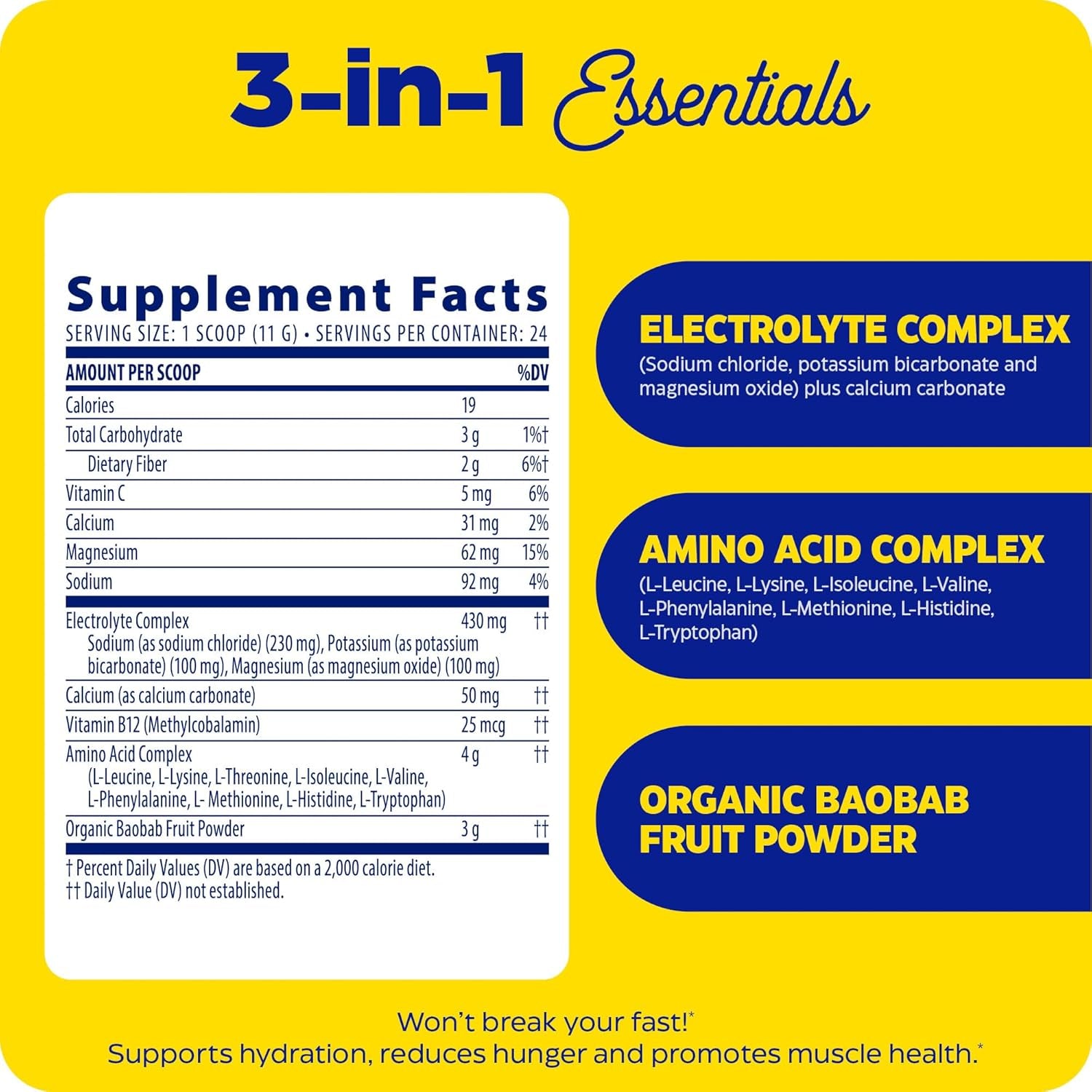 Enzymedica, Fasting Today, Intermittent Fasting Drink Mix with Electrolyte Powder Supplement 24 Servings
