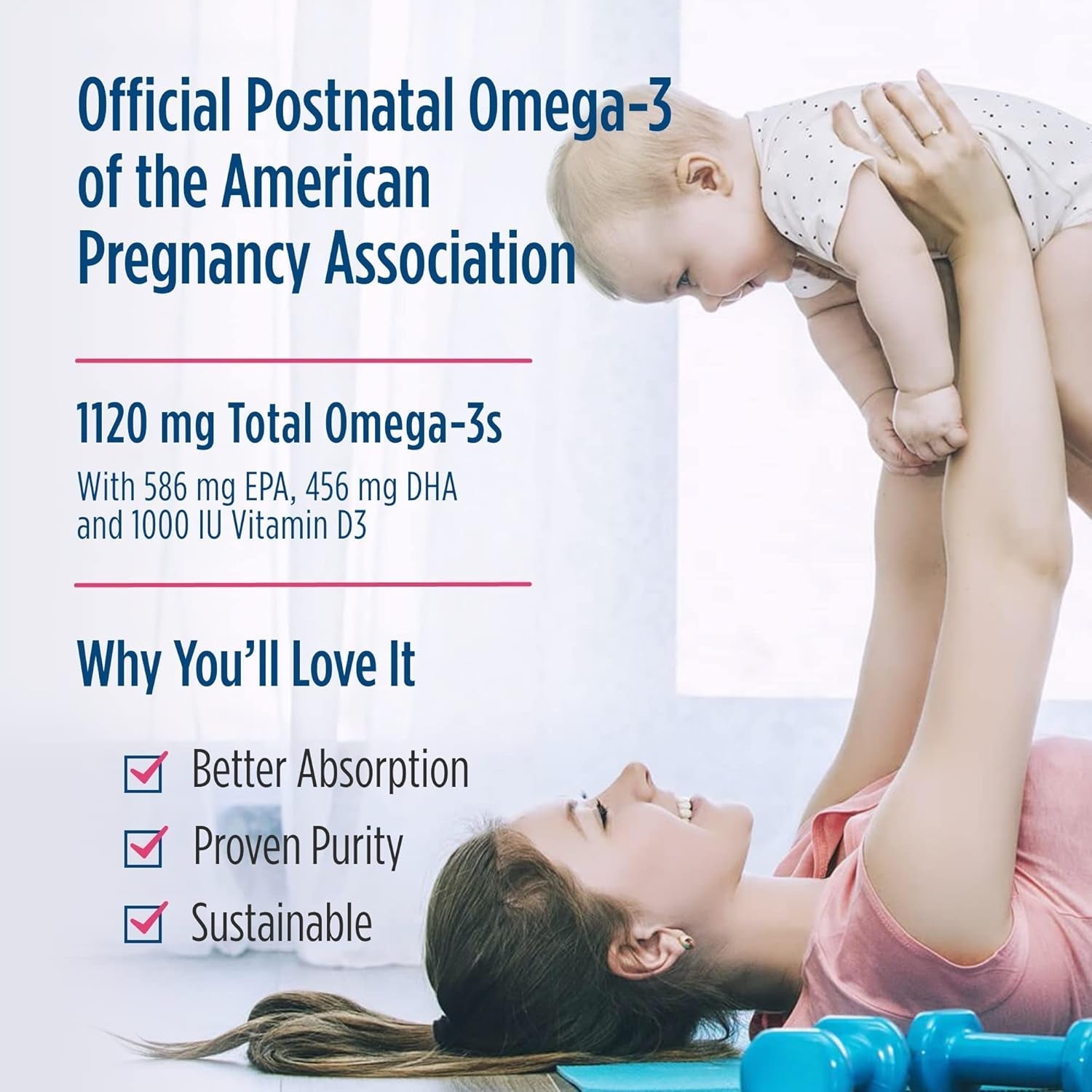 Nordic Naturals Postnatal Omega-3, Lemon - 1120 Total Omega-3 + 1000 IU Vitamin D3 (60 Soft Gels)