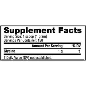 Nutrabio Glycine Powder - Free Form Amino Acid Supplement - 1000Mg, 150 Servings