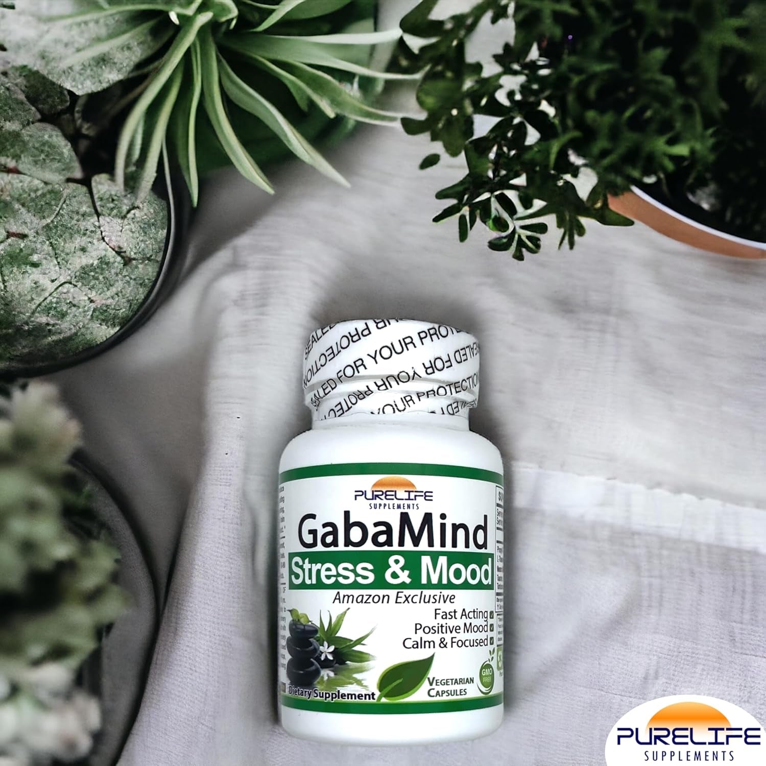 Purelife Gabamind –  Original Formula. GMO Free and Vegetarian (90 Capsules)