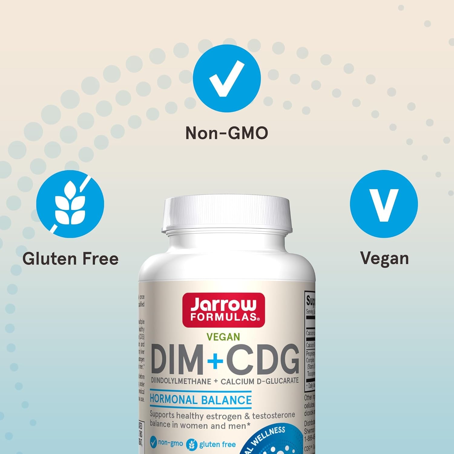 Jarrow Formulas® DIM + CDG, Liver Detox Support for Healthy Hormone Regulation and General Wellness, 30 Veggie Capsules