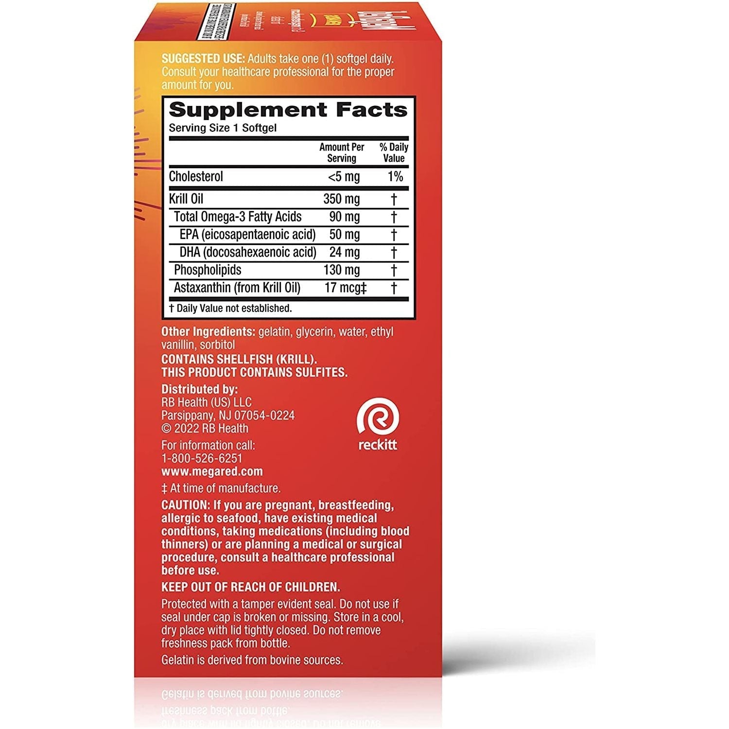 Megared - Omega-3 Krill Oil 350Mg Softgels (130 Count)