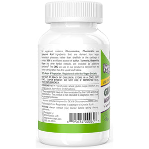 DEVA Vegan Glucosamine MSM & Chondroitin + Turmeric, CMO, Boswellia, Hyaluronic Acid & More  90 Tablets