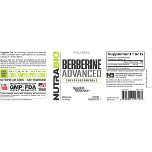 Nutrabio Berberine Advanced Supplement, 200 Mg - Provides Advanced Absorption Carbohydrate Tolerance Support 60 Caps