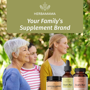 HERBAMAMA Goat'S Rue Tincture for Lactation Support - Breastfeeding Support Drops 28-Day Supply