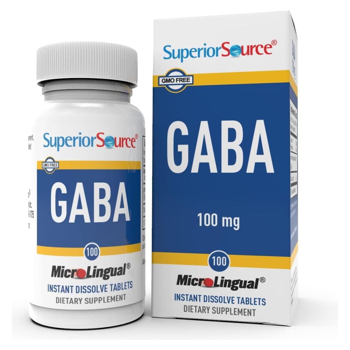 Superior Source GABA 100 Mg, Brain Health Support, Promotes a Relaxing Effect & Positive Mood, Stress & Sleep Support 100 Count
