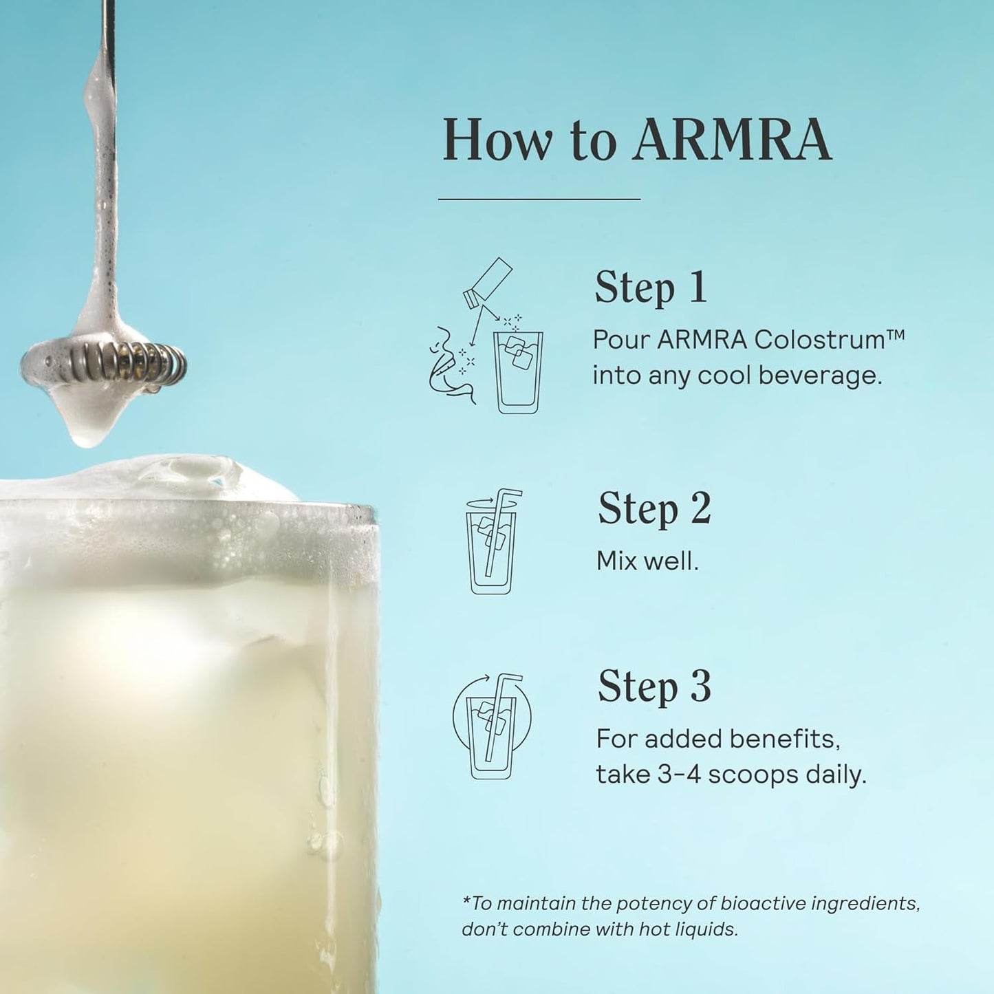 ARMRA Colostrum™ Premium Powder, Grass Fed, Gut Health Bloating Immunity Skin & Hair, 120 Servings