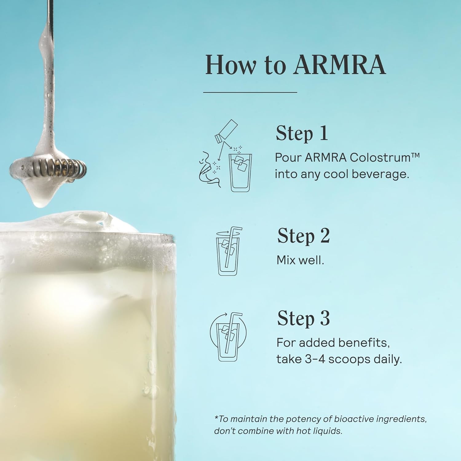 ARMRA Colostrum™ Premium Powder, Grass Fed, Gut Health Bloating Immunity Skin & Hair, 120 Servings