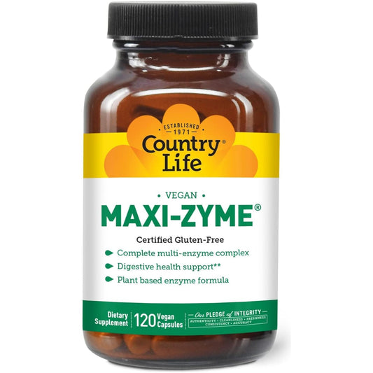 Country Life - Maxi-Zyme, Digestive Enzyme Complex - 120 Vegetarian Capsules