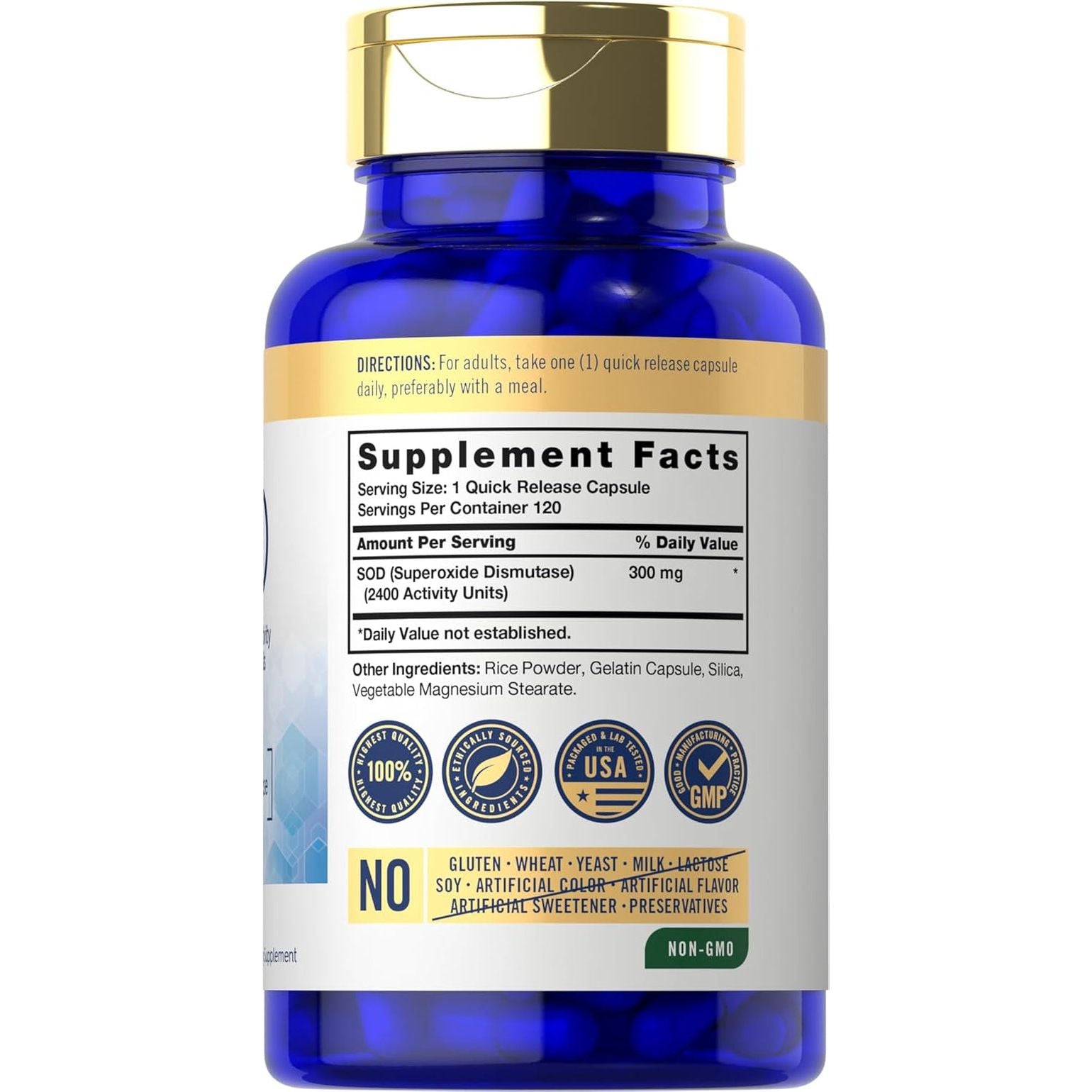 Carlyle S.O.D. Supplement Capsules | 300Mg | 120 Count | Superoxide Dismutase | Non-Gmo and Gluten Free