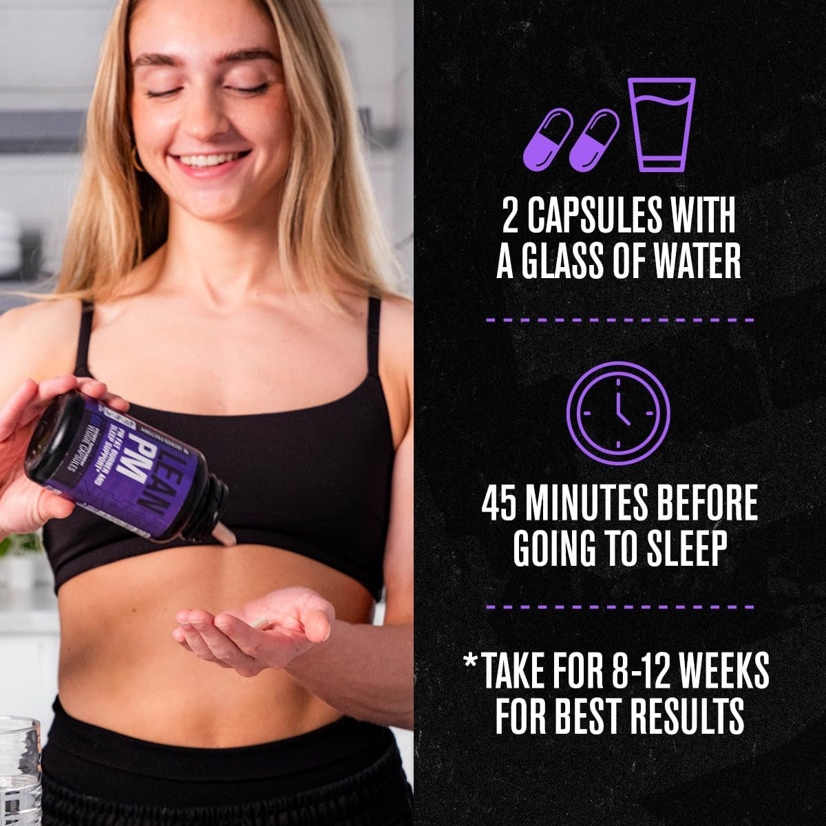 Jacked Factory Lean PM Night Time Fat Burner, Sleep Aid Supplement 60 Pills