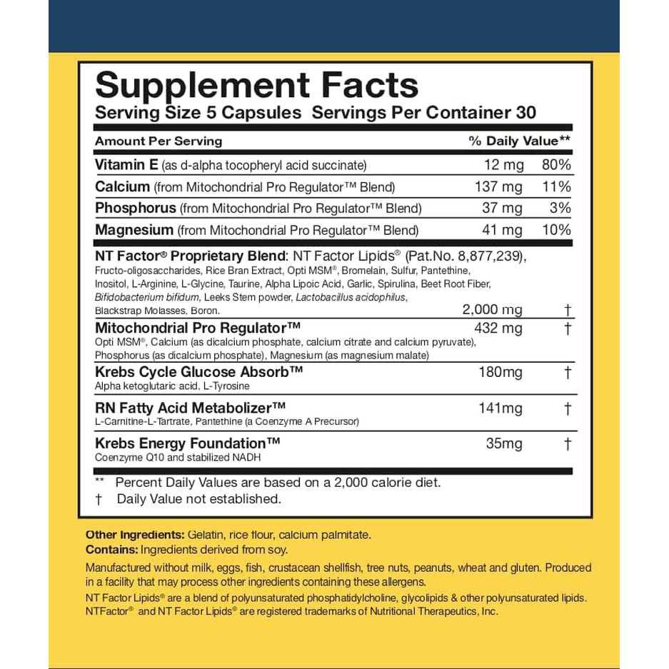 Researched Nutritionals ATP Supplements for Cellular Health & Energy Support (150 Capsules)
