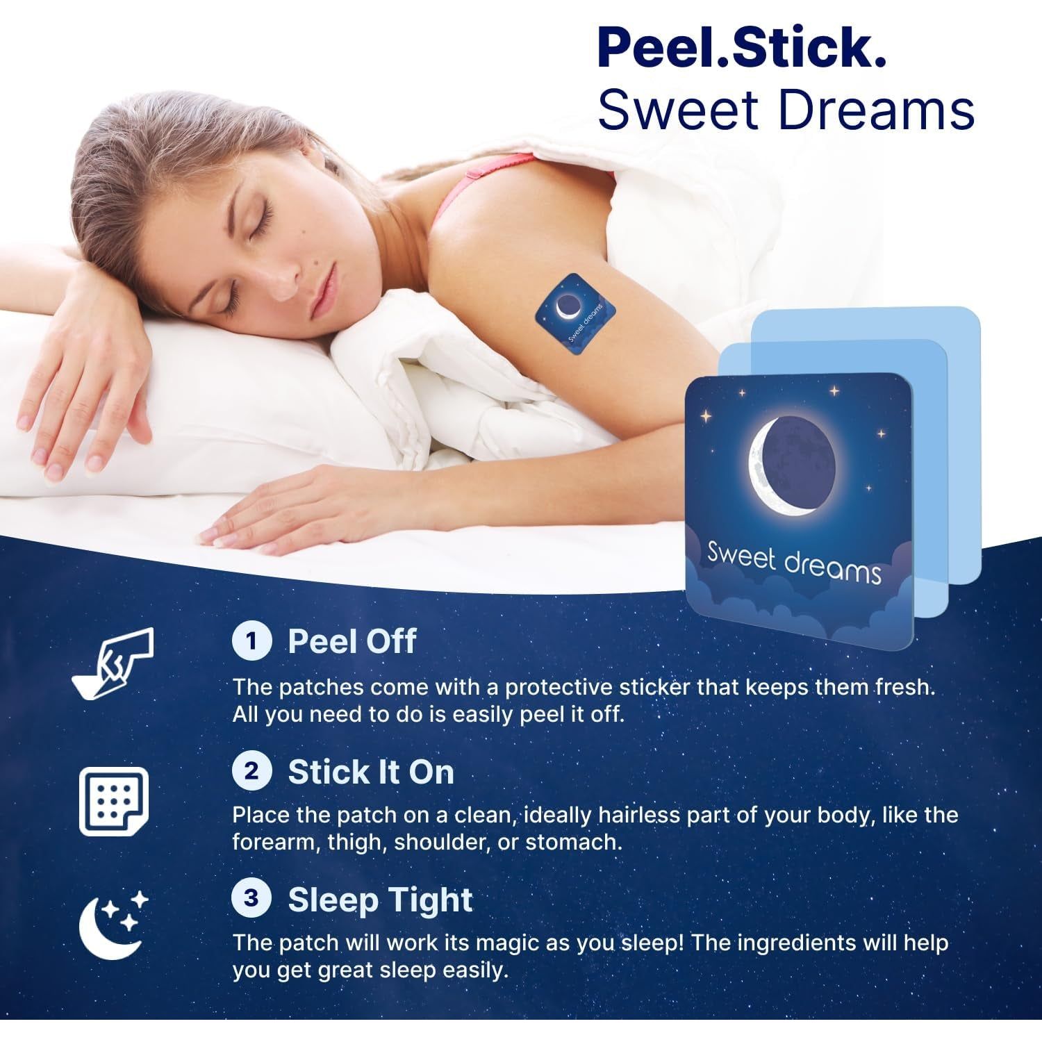 Original Sleep Patches for Adults Extra Strength | Easy-To-Apply Sleep Patch with Melatonin & Valerian 28 Patches