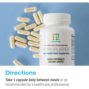 Bruizex Fibrobuster: Serrapeptase Proteolytic Enzymes 120,000 SPU, for Post Surgery Recovery and Immune Support 60 Capsules