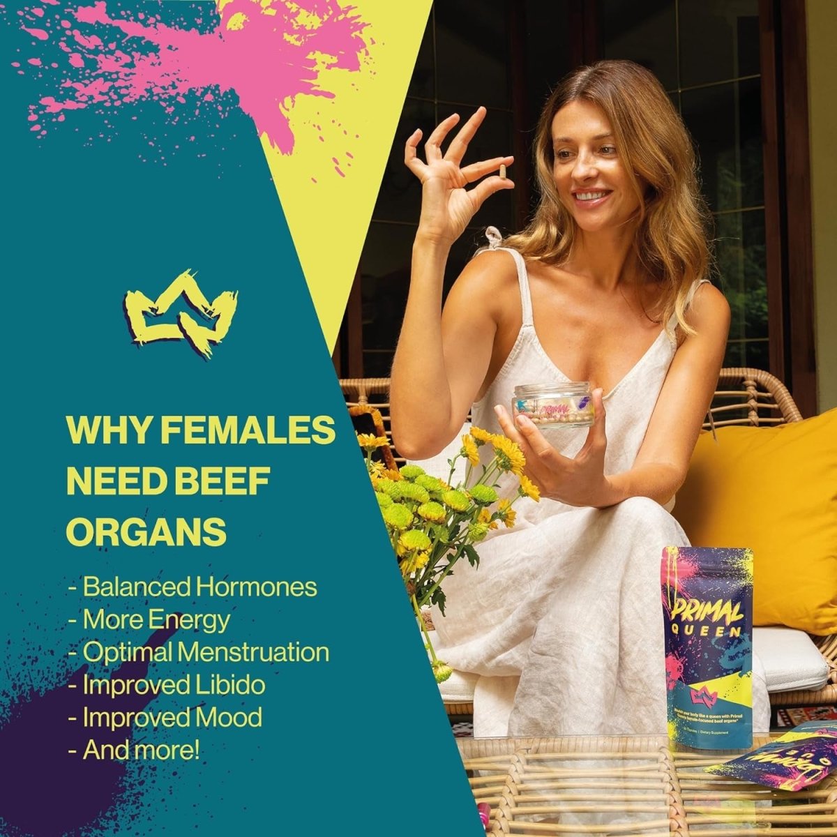 Female - Optimized Beef Organ Superfood Supplement - Balance Hormones, Energy, & More for Women - Suppviv