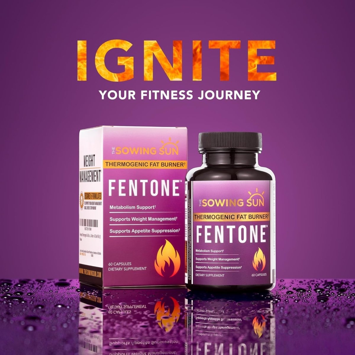Fentone Thermogenic Fat Burner Energy Booster & Weight Loss 60 Diet Pills - Suppviv