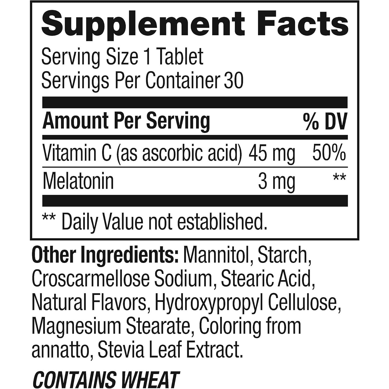 OLLY Immunity Sleep Fast Dissolves 3Mg Melatonin & Vitamin C 30 Count