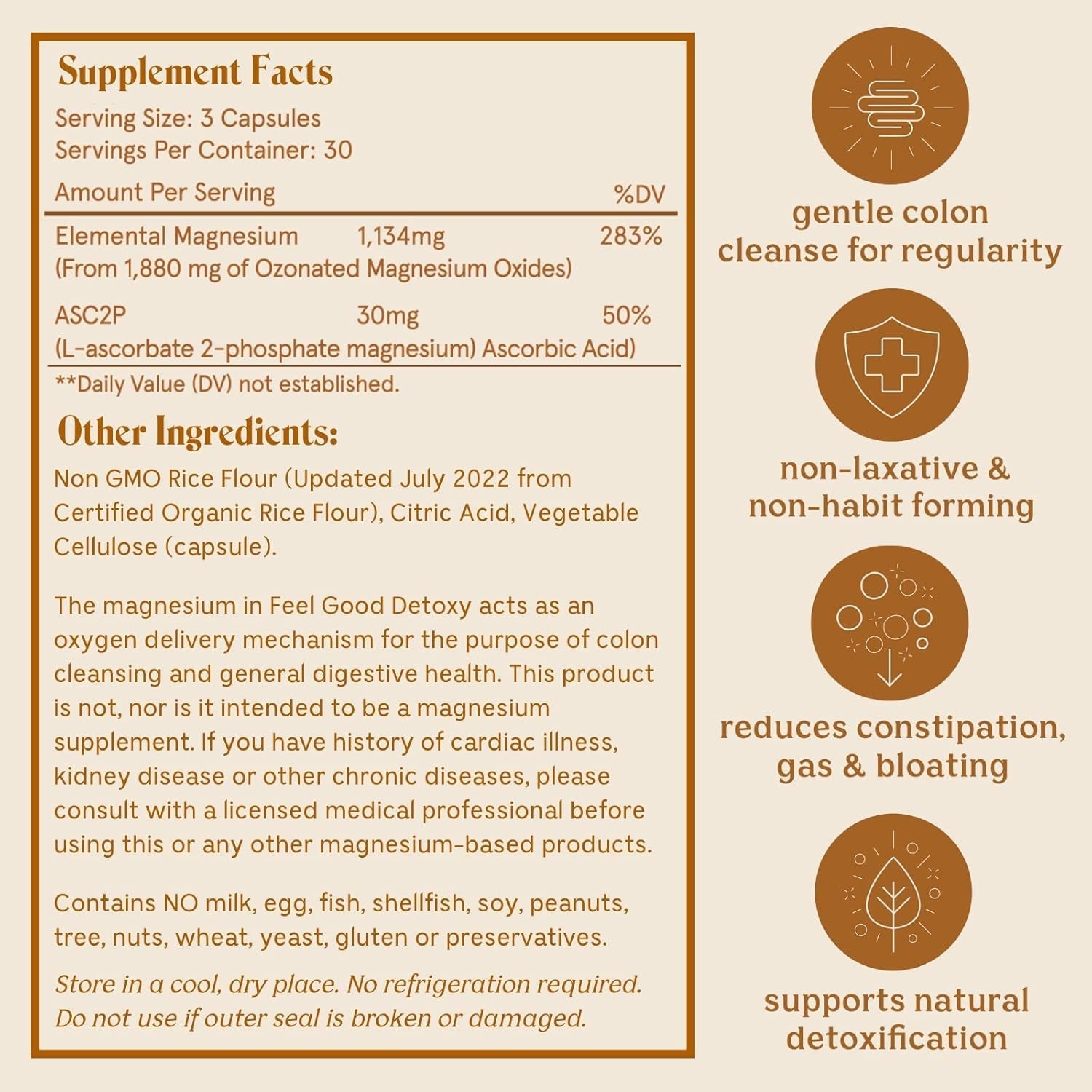 Solluna by Kimberly Snyder Feel Good Detoxy — Oxygenated Magnesium Oxide Colon Cleanse (90 COUNT)