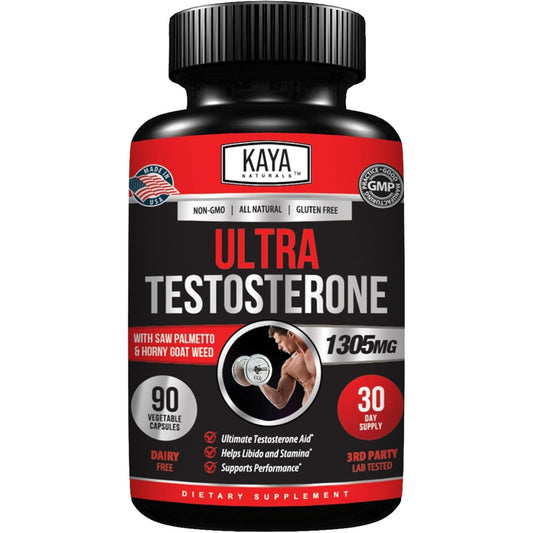 Kaya Naturals Ultra Testosterone - Men'S Testosterone Booster with Tongkat Ali, Horny Goat Weed, Tribulus 90 Count