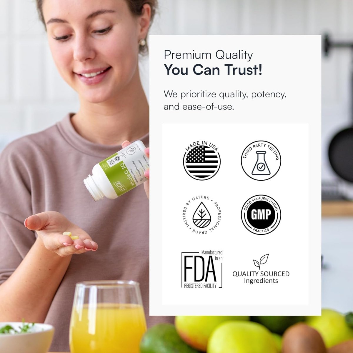 FIQ - Whole C IQ - Natural Vitamin C Supplement 90 Capsules - Suppviv