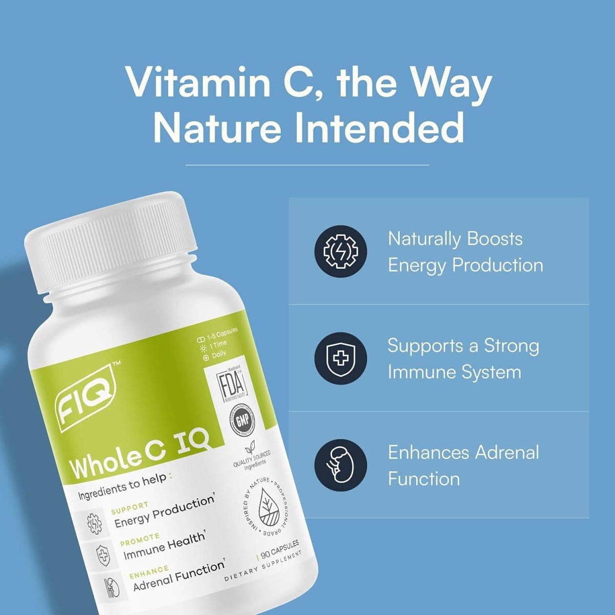 FIQ - Whole C IQ - Natural Vitamin C Supplement 90 Capsules - Suppviv