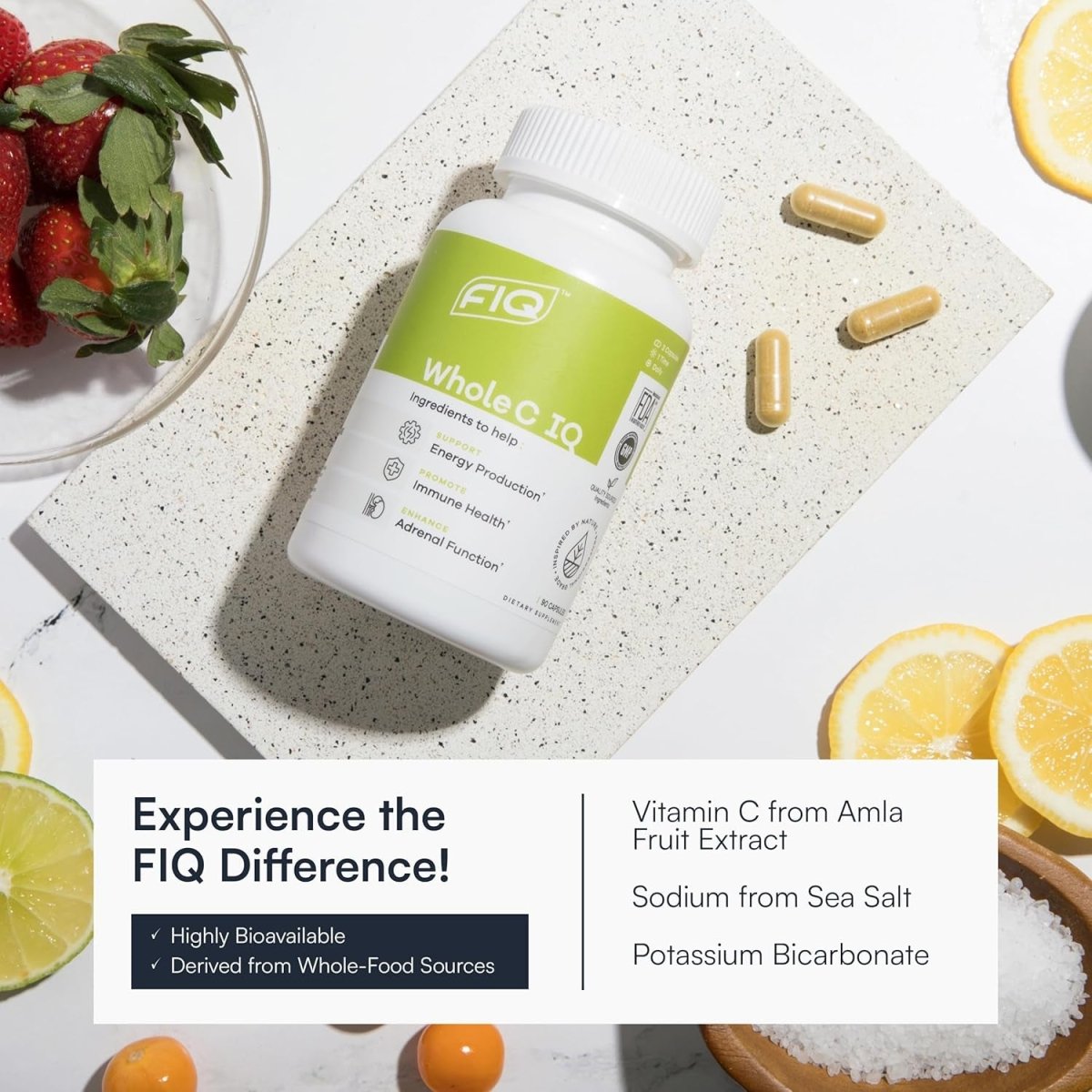 FIQ - Whole C IQ - Natural Vitamin C Supplement 90 Capsules - Suppviv