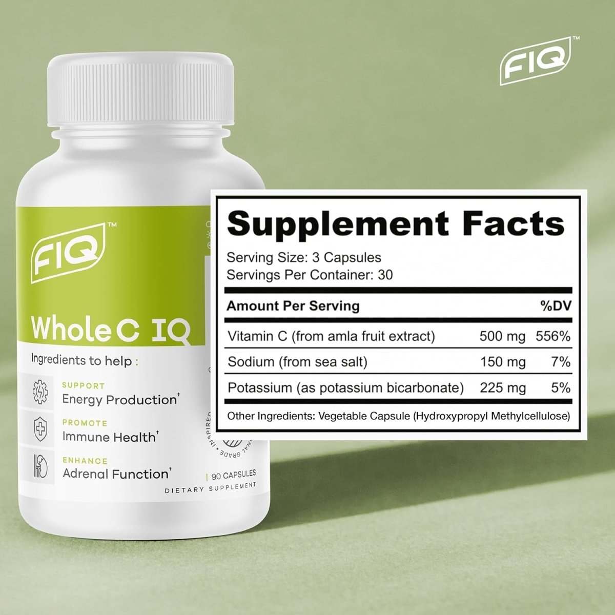 FIQ - Whole C IQ - Natural Vitamin C Supplement 90 Capsules - Suppviv