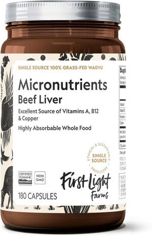 First Light Farms Freeze - Dried Beef Liver Capsules 3000Mg (180 Capsules) - Suppviv