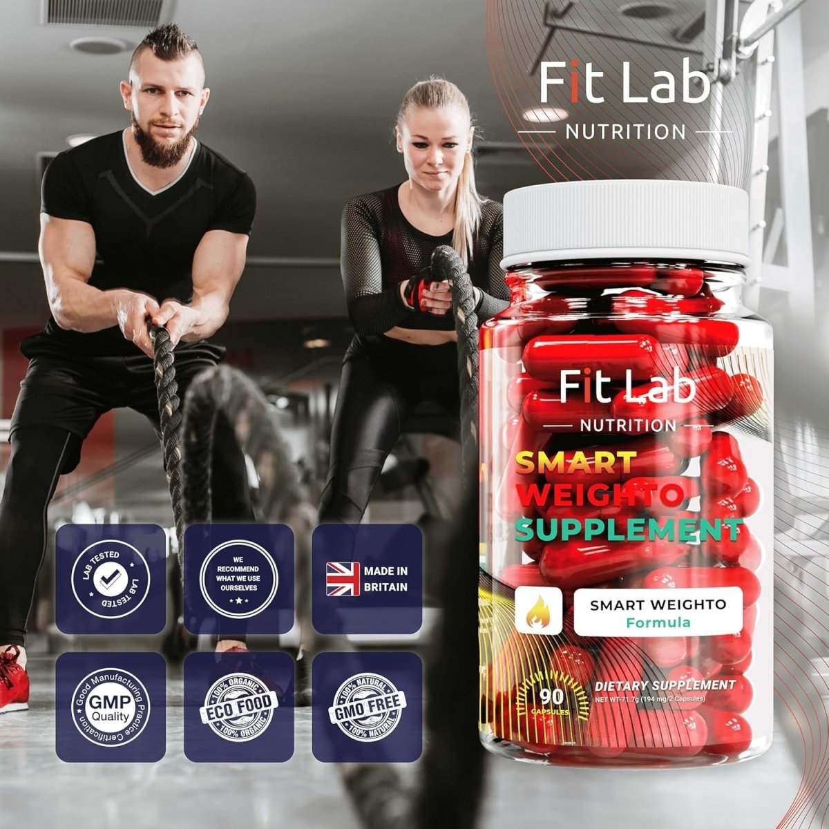FIT LAB - 90 Capsules - for Women & Men - Weighto Management - 45 Days Supply - Suppviv