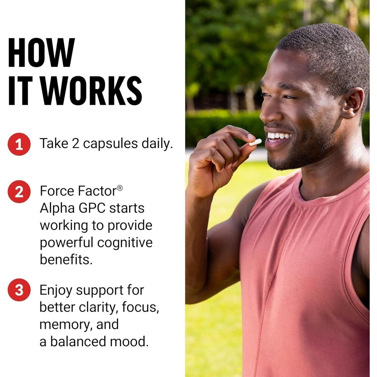 FORCE FACTOR Alpha GPC Brain Supplement for Memory and Focus, Mood Support Supplement with Alpha GPC 300Mg, 60 Capsules - Suppviv