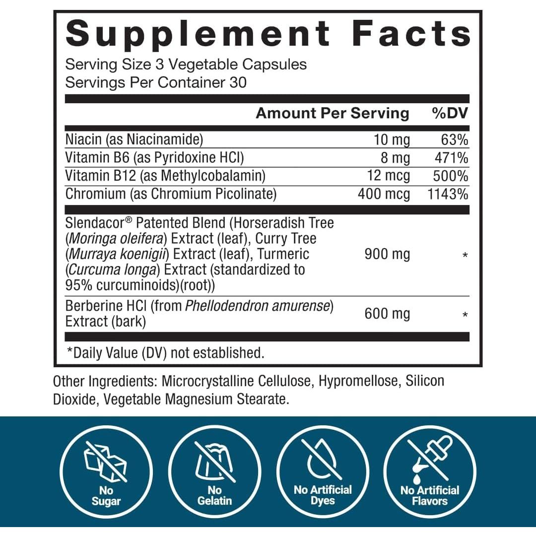 FORCE FACTOR Glucoslim Weight Loss Pills & Fat Burner - 90 Capsules - Suppviv