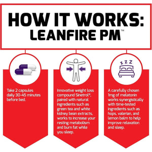 Force Factor Leanfire PM Weight Loss Pills Fat Burner & Overnight Weight Loss Pills - 60 Capsules - Suppviv