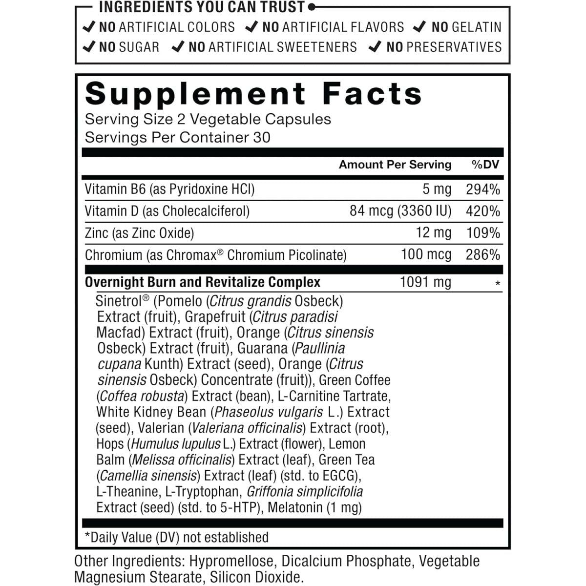 Force Factor Leanfire PM Weight Loss Pills Fat Burner & Overnight Weight Loss Pills - 60 Capsules - Suppviv