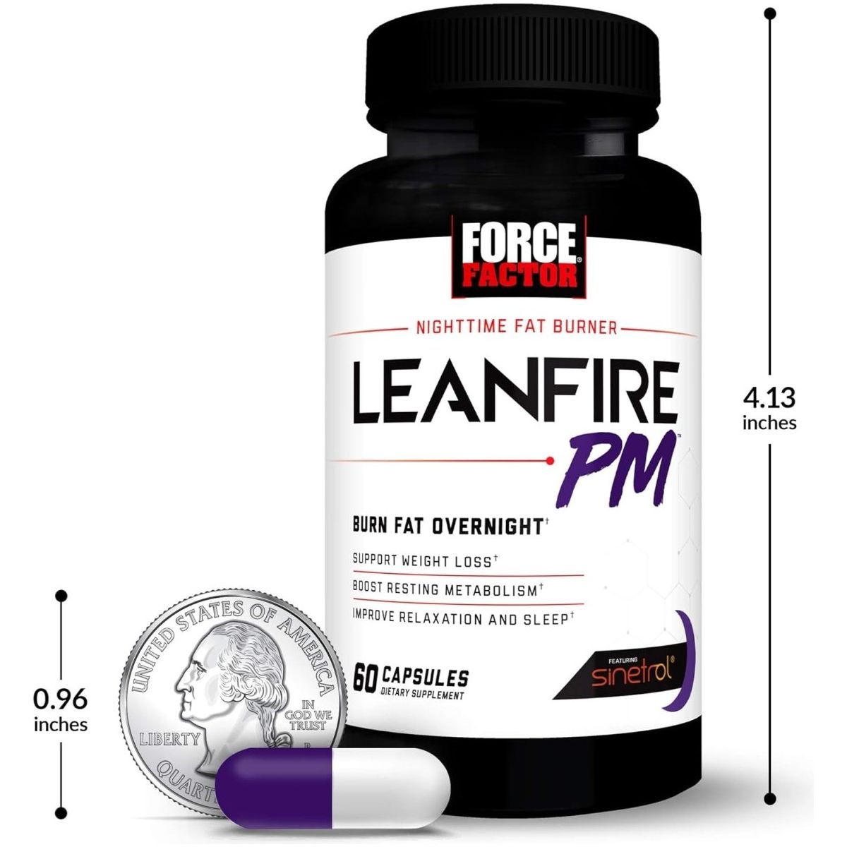 Force Factor Leanfire PM Weight Loss Pills Fat Burner & Overnight Weight Loss Pills - 60 Capsules - Suppviv