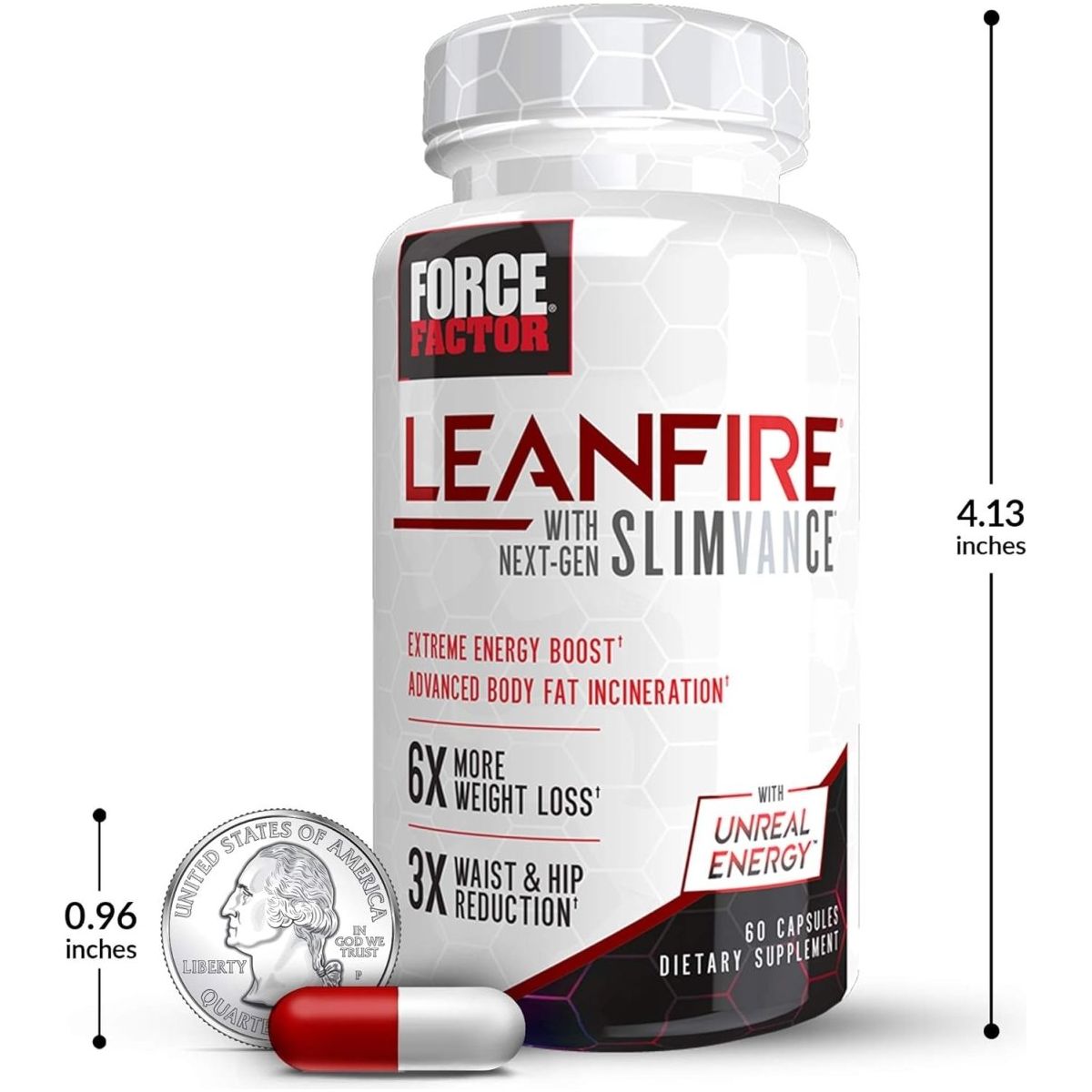FORCE FACTOR Leanfire with Next - Gen SLIMVANCE Advanced Thermogenic Fat Burner for Weight Loss 60 Capsules - Suppviv