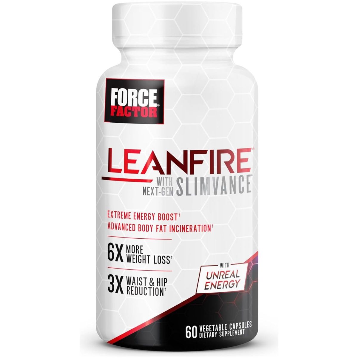 FORCE FACTOR Leanfire with Next - Gen SLIMVANCE Advanced Thermogenic Fat Burner for Weight Loss 60 Capsules - Suppviv