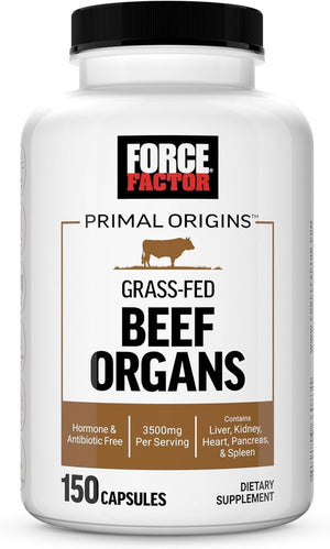 FORCE FACTOR Primal Origins Beef Organ Supplement 150 Capsules - Suppviv