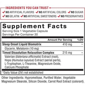 Force Factor Somnapure Time Release Sleep Aid for Adults with Melatonin 10Mg 30 Capsules - Suppviv