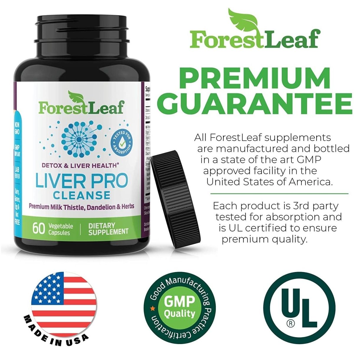 Forestleaf Liver Detox Cleanse Milk Thistle Supplement 1 PACK 60ct - Suppviv