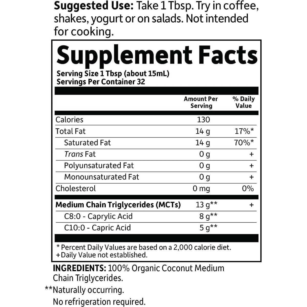 Garden of Life Dr. Formulated Brain Health 100% Organic Coconut MCT Oil 16 Fl Oz Unflavored, - Suppviv