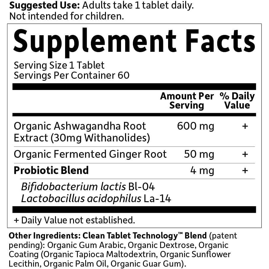 Garden of Life Organics Ashwagandha Stress, Mood & Energy Support Supplement (60 Tablets) - Suppviv