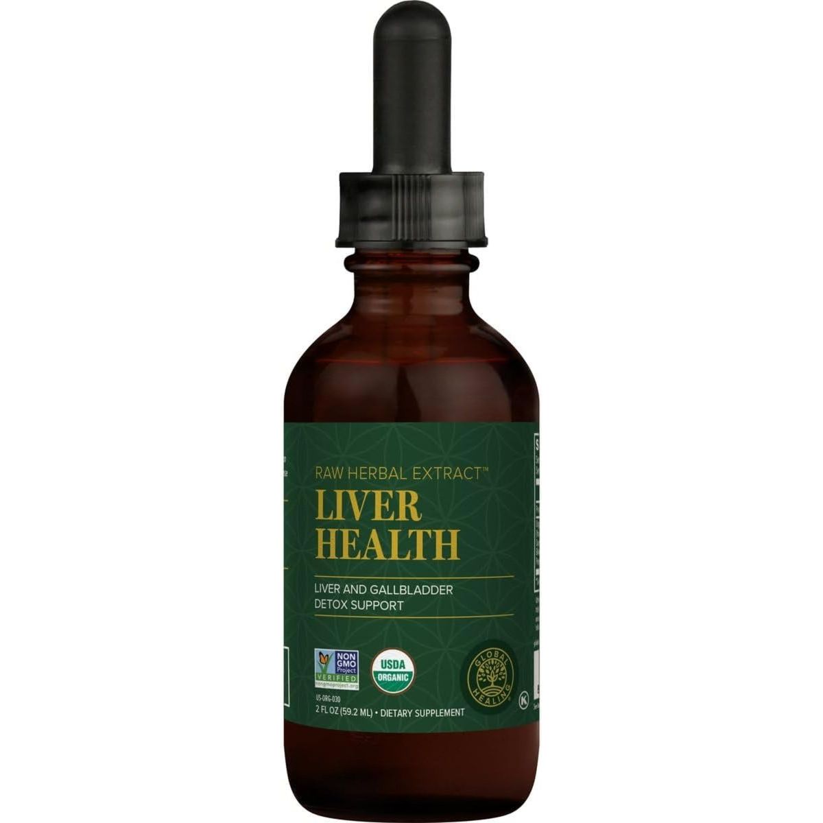 Global Healing Liver Health - Organic Milk Thistle Supplement (2 Fl Oz) - Suppviv
