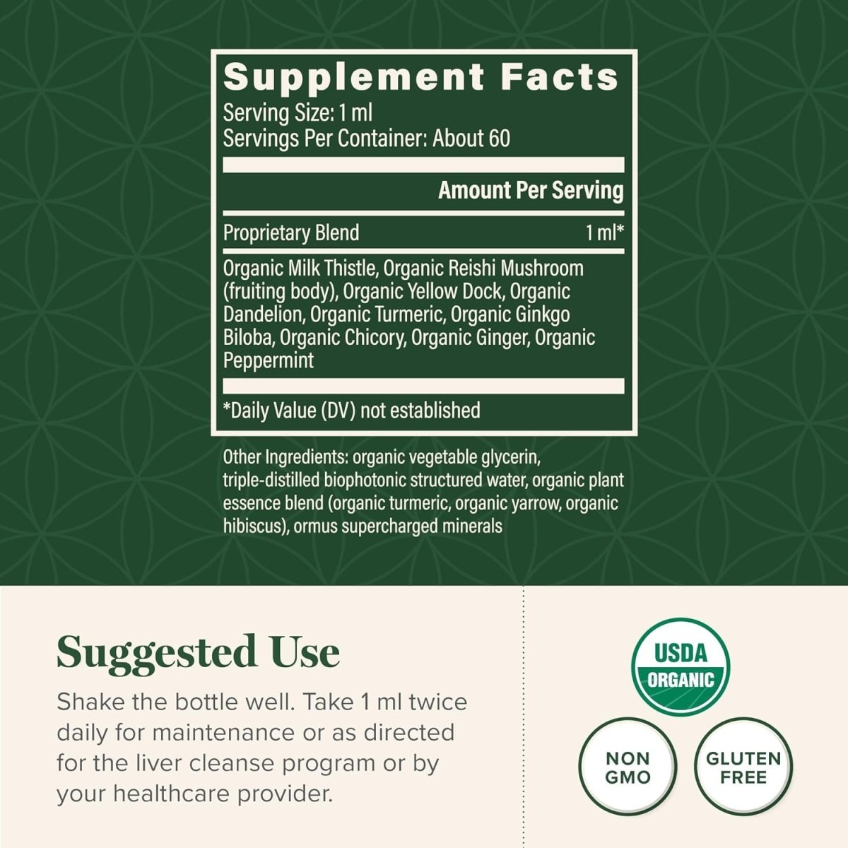 Global Healing Liver Health - Organic Milk Thistle Supplement (2 Fl Oz) - Suppviv