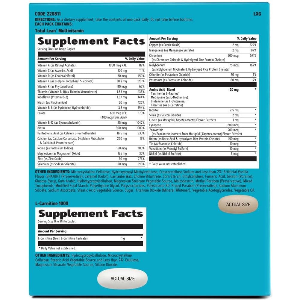 GNC Total Lean Total Lean Burn & Define Vitapak | 30 Servings - Suppviv