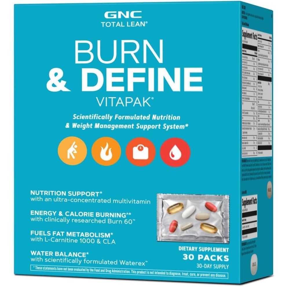 GNC Total Lean Total Lean Burn & Define Vitapak | 30 Servings - Suppviv